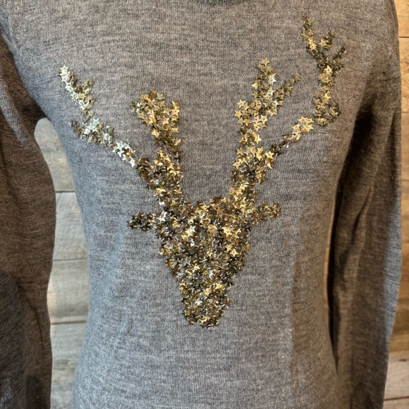 French connection women’s grey 100% merino wool sweater in size medium - Picture 5 of 9